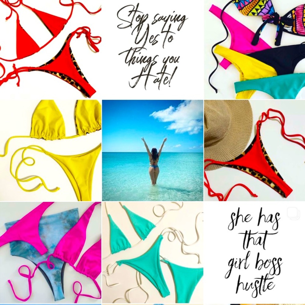 Custom bikini reversible swimwear sets